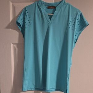 Women's Aqua Short Sleeve Top